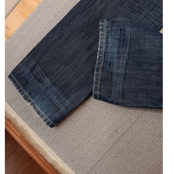 Express Jeans Rocco Mens 33X34 Dark Wash Slim Boot Cut Distressed Street - Picture 11 of 16